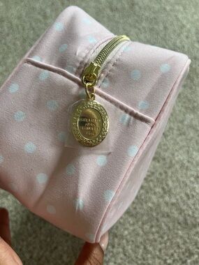 Estée Lauder Pink and White Polka Dot Cosmetic Pouch
